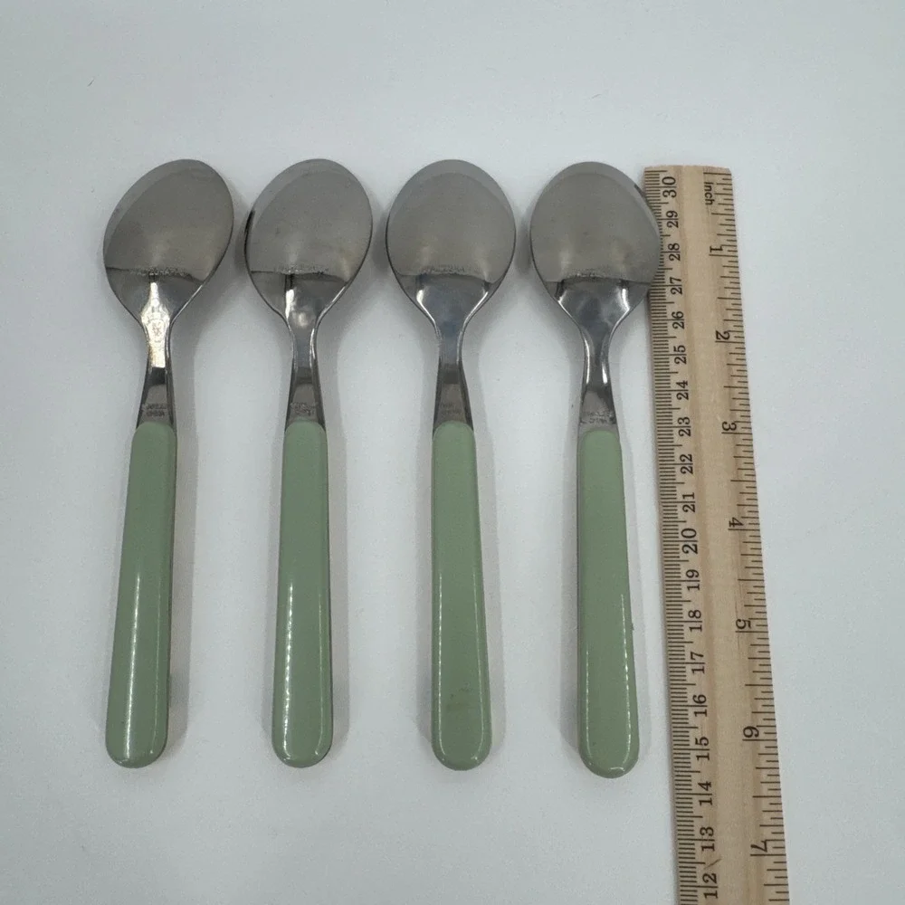 4‎ Pfaltzgraff Flower Garden Teaspoons Plastic/Stainless Country Floral